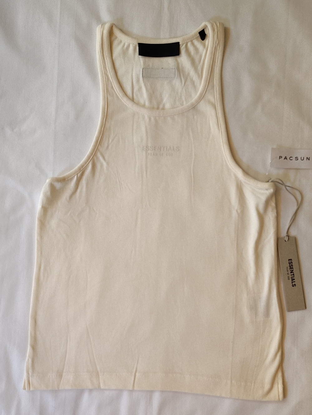 ESSENTIALS Fear Of God Cream Racer back Tank Top NWT Size XS